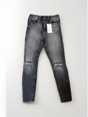 Forever 21 Gray/ black Washed Distressed Skinny Jeans